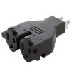 NEMA 5-15P to (2) 5-15R Regular Household 3-Prong Heavy Duty Dual Outlets Adapter by AC WORKS