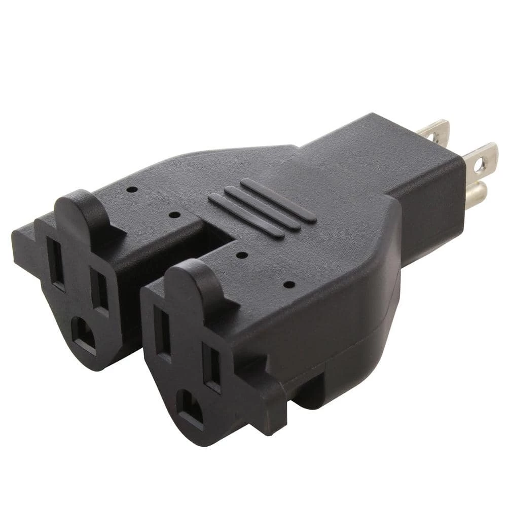 NEMA 5-15P to (2) 5-15R Regular Household 3-Prong Heavy Duty Dual Outlets Adapter by AC WORKS 3 NEMA 5-15P to (2) 5-15R Regular Household 3-Prong Heavy Duty Dual Outlets Adapter by AC WORKS