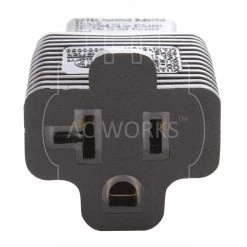 Plug Adapter 15 Amp Household Plug to 20 Amp T-Blade Female Outlet Adapter (NEMA 5-15P to 5-15/20R) by AC WORKS -AC WORKS Shop black ac works plug adapters xh515520 44 1000