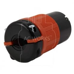 NEMA L5-20R 20 Amp 125-Volt 3-Prong Assembly Locking Female Connector by AC WORKS -AC WORKS Shop black orange ac works electrical plugs connectors asl520r 4f 1000