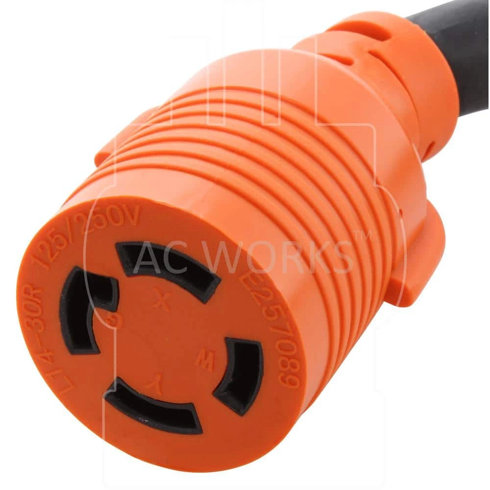AC Connectors 10 ft. 10/4 Heavy Duty SOOW L14-30 30 Amp 125/250-Volt Generator Rubber Extension Cord by AC WORKS 6 AC Connectors 10 ft. 10/4 Heavy Duty SOOW L14-30 30 Amp 125/250-Volt Generator Rubber Extension Cord by AC WORKS - Image 4
