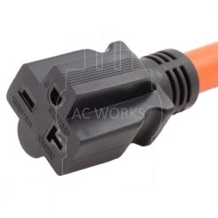 10/3 STW 1 ft. 14-50P 50 Amp RV/Range/Generator Plug to 6-15/20R 20 Amp 250-Volt T Blade Connector by AC WORKS -AC WORKS Shop black orange ac works plug adapters s1450620 012 1f 1000