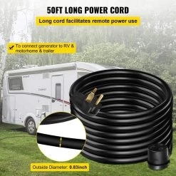 50 ft. Heavy-Duty Outdoor Welder Extension Cord with 3 Prong 50 Amp Power Extension for Welding Machines ETL Approved by VEVOR -AC WORKS Shop black vevor general purpose cords 50ft50adhjycx0001v0 1f 1000