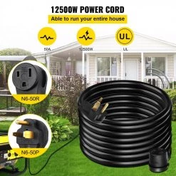 50 ft. Heavy-Duty Outdoor Welder Extension Cord with 3 Prong 50 Amp Power Extension for Welding Machines ETL Approved by VEVOR -AC WORKS Shop black vevor general purpose cords 50ft50adhjycx0001v0 4f 1000