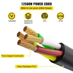 50 ft. 50 Amp RV Extension Cord Premium Power Cord RV Wire Diameter Extension Cord 6 Wire Gauge RV Cord by VEVOR -AC WORKS Shop black vevor general purpose cords hjljq50ft50a6hx01v1 4f 1000