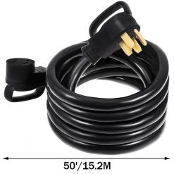 50 ft. 50 Amp RV Extension Cord Premium Power Cord RV Wire Diameter Extension Cord 6 Wire Gauge RV Cord by VEVOR -AC WORKS Shop black vevor general purpose cords hjljq50ft50a6hx01v1 76 1000