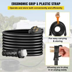 RV Shore Power Extension Cord 50 ft. 50 Amp Heavy-Duty Twist Lock Cord 50 Amp RV Replacement Cord UL Approved by VEVOR 15 RV Shore Power Extension Cord 50 ft. 50 Amp Heavy-Duty Twist Lock Cord 50 Amp RV Replacement Cord UL Approved by VEVOR -AC WORKS Shop black vevor general purpose cords hjljqyt50x50dsk01v1 fa 1000