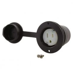 15 Amp 125-Volt NEMA 5-15R Flanged Mounting Household Outlet with Power Indicator and Cover by AC WORKS