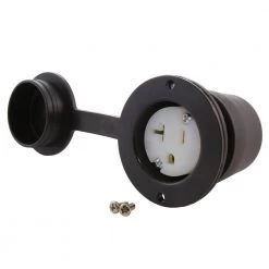 15/20 Amp 125-Volt NEMA 5-20R T-Blade Flanged Mounting Household Outlet with Cover by AC WORKS