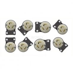 15 Amp 125-Volt NEMA L5-15R 3-Prong All Angles Elbow Locking Female Connector by AC WORKS -AC WORKS Shop black white ac works electrical plugs connectors asel515r fa 1000