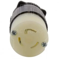 15 Amp 125-Volt NEMA L5-15R 3-Prong Industrial Grade Locking Female Connector by AC WORKS -AC WORKS Shop black white ac works electrical plugs connectors asl515r 4f 1000
