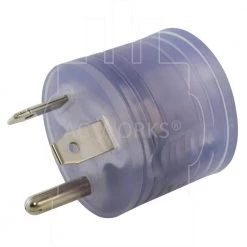 30 Amp TT-30P to 5-20R 15 Amp/20 Amp RV Adapter Household Outlet with Power Indicator by AC WORKS -AC WORKS Shop clear blue ac works plug adapters rvtt520 4f 1000