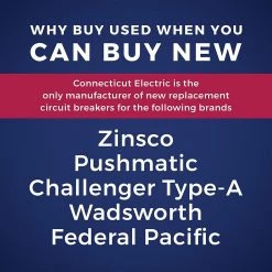 New Zinsco Bolt-On Thick 60 Amp 2 in. 2-Pole UBI Type QCB Circuit Breaker by Connecticut Electric -AC WORKS Shop connecticut electric double pole breakers ubiz260b c3 1000