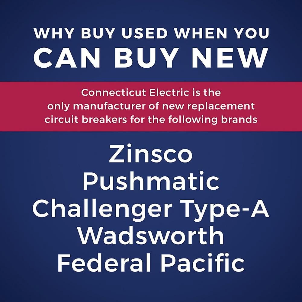 New VPKUBIZ Thin 30 Amp 3/4 in. 2-Pole Zinsco RC3830 Replacement Circuit Breaker by Connecticut Electric 4 New VPKUBIZ Thin 30 Amp 3/4 in. 2-Pole Zinsco RC3830 Replacement Circuit Breaker by Connecticut Electric - Image 2