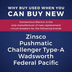 New UBIF Thin 50 Amp 1/2 in. 1-Pole Federal Pacific Stab-Lok Type NC Replacement Circuit Breaker by Connecticut Electric -AC WORKS Shop connecticut electric single pole breakers ubif050n c3 1000