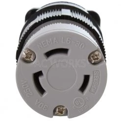 Gray NEMA L6-30R 30 Amp 250-Volt 3-Prong Locking Female Connector with UL, C-UL Approval by AC WORKS -AC WORKS Shop gray ac works electrical plugs connectors asl630r gy 4f 1000