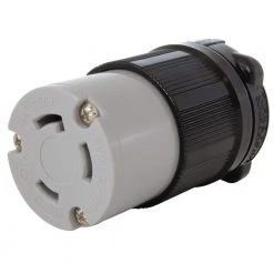Gray NEMA L6-30R 30 Amp 250-Volt 3-Prong Locking Female Connector with UL, C-UL Approval by AC WORKS