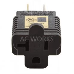 Plug Adapter 15 Amp Household Plug to 20 Amp T-Blade Female Outlet Adapter (NEMA 5-15P to 5-15/20R) by AC WORKS -AC WORKS Shop gray ac works plug adapters m515520 44 1000