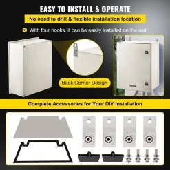 2.5 cu. ft. Electrical Box NENA 4X IP66 24x20x9 Junction Outlet Box Wall Mount Fiberglass 1-Gang with Mounting Plate by VEVOR -AC WORKS Shop gray vevor boxes brackets dqxfsblg60x50x231v0 fa 1000