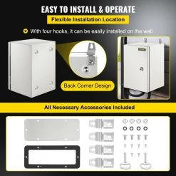 Steel Electrical Box 12 in. x 8 in. x 8 in. NEMA Waterproof Junction Box with Mounting Plate for Outdoor Indoor, Gray by VEVOR -AC WORKS Shop gray vevor boxes brackets dqxjstcfs30x20x20v0 fa 1000