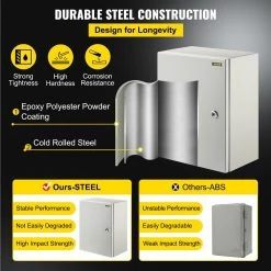 1536 cu. in. Electrical Box NENA 4X IP66 Wall Mount Junction Switch Outlet Box 16x12x8 Carbon Steel Screw Cover 1-Gang by VEVOR -AC WORKS Shop gray vevor boxes brackets dqxjstcfs40x30x20v0 4f 1000