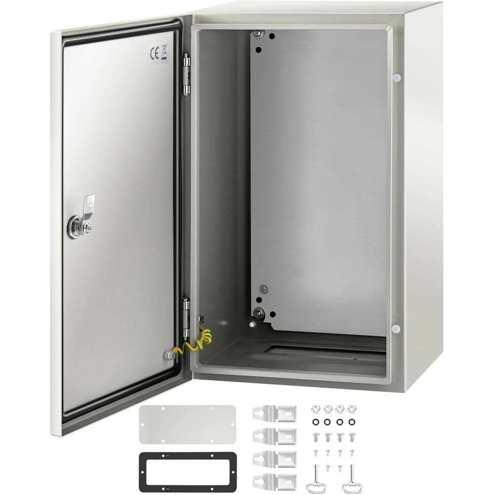 Electrical Box 20 in. x 12 in. x 10 in. NEMA 4X Steel Enclosure Reinforced Lock & Hinge Junction Box with Mounting Plate by VEVOR 3 Electrical Box 20 in. x 12 in. x 10 in. NEMA 4X Steel Enclosure Reinforced Lock & Hinge Junction Box with Mounting Plate by VEVOR