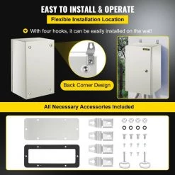 Electrical Box 20 in. x 12 in. x 10 in. NEMA 4X Steel Enclosure Reinforced Lock & Hinge Junction Box with Mounting Plate by VEVOR 15 Electrical Box 20 in. x 12 in. x 10 in. NEMA 4X Steel Enclosure Reinforced Lock & Hinge Junction Box with Mounting Plate by VEVOR -AC WORKS Shop gray vevor boxes brackets dqxjstcfs50x30x25v0 fa 1000