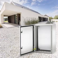 Electrical Box 24 in. x 16 in. x 10 in. NEMA 4X Steel Enclosure Reinforced Lock & Hinge Electrical Junction Box, Gray by VEVOR 17 Electrical Box 24 in. x 16 in. x 10 in. NEMA 4X Steel Enclosure Reinforced Lock & Hinge Electrical Junction Box, Gray by VEVOR -AC WORKS Shop gray vevor boxes brackets dqxjstcfs60x40x25v0 31 1000