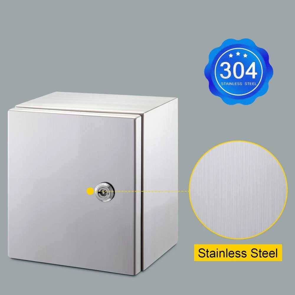 2048 cu. in. Electrical Box NENA 4X IP66 Wall Mount Junction Outlet Box 16x16x8 Stainless Steel 1-Gang 4 Knockouts by VEVOR 3 2048 cu. in. Electrical Box NENA 4X IP66 Wall Mount Junction Outlet Box 16x16x8 Stainless Steel 1-Gang 4 Knockouts by VEVOR - Image 2