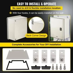 720 cu. in. Electrical Box NENA 4X IP66 Wall Mount Junction Outlet Box 12x10x6 Fiberglass 1-Gang with Mounting Plate by VEVOR -AC WORKS Shop gray vevor weatherproof boxes dqxfsblg30x25x141v0 fa 1000