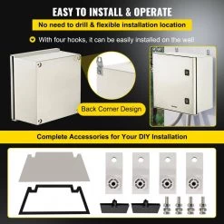 2048 cu. in. Electrical Box NENA 4X IP66 16x16x8 Junction Outlet Box Wall Mount Fiberglass 1-Gang with Mounting Plate by VEVOR 15 2048 cu. in. Electrical Box NENA 4X IP66 16x16x8 Junction Outlet Box Wall Mount Fiberglass 1-Gang with Mounting Plate by VEVOR -AC WORKS Shop gray vevor weatherproof boxes dqxfsblg40x40x201v0 fa 1000