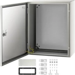 Electrical Box 20 in. x 16 in. x 8 in. Outdoor Steel Enclosure IP66 Grade Electrical Junction Box with Mounting Plate by VEVOR