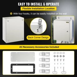 Electrical Box 20 in. x 16 in. x 8 in. Outdoor Steel Enclosure IP66 Grade Electrical Junction Box with Mounting Plate by VEVOR 15 Electrical Box 20 in. x 16 in. x 8 in. Outdoor Steel Enclosure IP66 Grade Electrical Junction Box with Mounting Plate by VEVOR -AC WORKS Shop gray vevor weatherproof boxes dqxjstcfs50x40x20v0 fa 1000