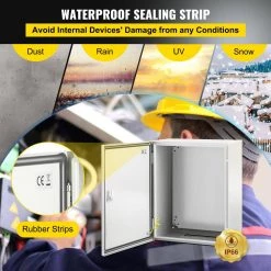 Electrical Box 20 in. x 16 in. x 10 in. NEMA 4X Steel Enclosure Outdoor Electrical Junction Box With Mounting Plate by VEVOR -AC WORKS Shop gray vevor weatherproof boxes dqxjstcfs50x40x25v0 1f 1000