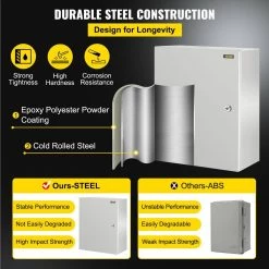 Electrical Box 20 in. x 16 in. x 10 in. NEMA 4X Steel Enclosure Outdoor Electrical Junction Box With Mounting Plate by VEVOR -AC WORKS Shop gray vevor weatherproof boxes dqxjstcfs50x40x25v0 4f 1000