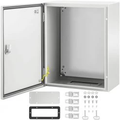 Electrical Box 20 in. x 16 in. x 10 in. NEMA 4X Steel Enclosure Outdoor Electrical Junction Box With Mounting Plate by VEVOR