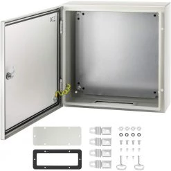 Electrical Box 20 in. x 20 in. x 6 in. NEMA 4X Steel Enclosure IP66 Waterproof & Dustproof Electrical Junction Box, Gray by VEVOR