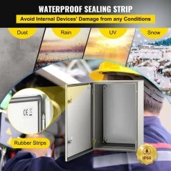 Electrical Box 24 in. x 16 in. x 12 in. Wall-Mounted Weatherproof Carbon Steel Hinged Junction Box with Mounting Plat by VEVOR -AC WORKS Shop gray vevor weatherproof boxes dqxjstcfs60x40x30v0 1f 1000