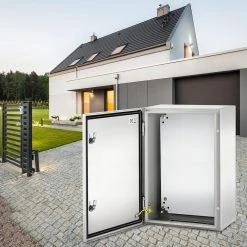 Electrical Box 24 in. x 16 in. x 12 in. Wall-Mounted Weatherproof Carbon Steel Hinged Junction Box with Mounting Plat by VEVOR -AC WORKS Shop gray vevor weatherproof boxes dqxjstcfs60x40x30v0 31 1000