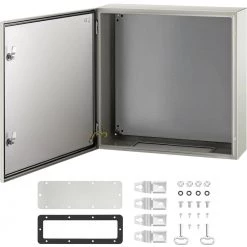 Electrical Box 24 in. x 24 in. x 8 in. NEMA 4X Steel Enclosure Waterproof Electrical Junction Box With Mounting Plate by VEVOR
