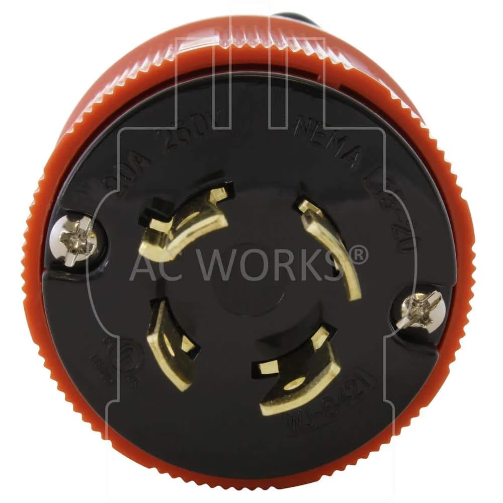 NEMA L15-20P 3-Phase 20 Amp 250-Volt 4-Prong Assembly Locking Male Plug by AC WORKS 4 NEMA L15-20P 3-Phase 20 Amp 250-Volt 4-Prong Assembly Locking Male Plug by AC WORKS - Image 2