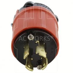 NEMA L15-30P 3-Phase 30 Amp 250-Volt 4-Prong Locking Male Plug with UL, C-UL Approval by AC WORKS -AC WORKS Shop orange ac works electrical plugs connectors asl1530p 4f 1000