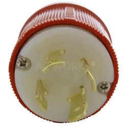 NEMA L16-30P 3-Phase 30A 480-Volt 4-Prong Locking Male Plug with UL, C-UL Approval by AC WORKS -AC WORKS Shop orange ac works electrical plugs connectors asl1630p 4f 1000