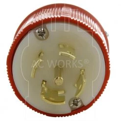 NEMA 30 Amp 3-Phase 120/208-Volt 3PY 5-Wire Locking Male Plug with UL C-UL Approval by AC WORKS -AC WORKS Shop orange ac works electrical plugs connectors asl2130p 4f 1000