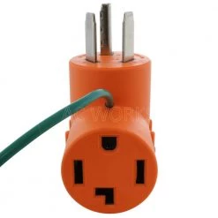 Dryer Adapter 3-Prong 30 Amp Dryer Plug to 4-Prong Dryer Female Connector Adapter by AC WORKS -AC WORKS Shop orange ac works plug adapters ad10301430 1f 1000