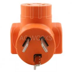 30 Amp 3-Prong 10-30P Dryer Plug to L6-20R 20 Amp 250-Volt Locking Female Adapter by AC WORKS -AC WORKS Shop orange ac works plug adapters ad1030l620 4f 1000