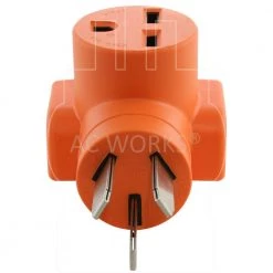 NEMA 10-50P 50 Amp 3-prong Plug to NEMA 6-30R 30 Amp 250-Volt Commercial HVAC by AC WORKS -AC WORKS Shop orange ac works plug adapters ad1050630 1f 1000