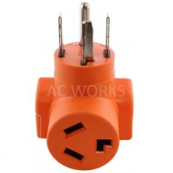 Dryer Outlet Adapter 4-Prong Dryer 14-30P Plug to 30 Amp 3-Prong Dryer 10-30R Adapter with 5 ft. Grounding Wire by AC WORKS -AC WORKS Shop orange ac works plug adapters ad14301030 1f 1000