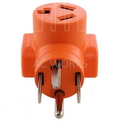 Dryer Outlet Adapter 4-Prong Dryer 14-30P Plug to 30 Amp 3-Prong Dryer 10-30R Adapter with 5 ft. Grounding Wire by AC WORKS -AC WORKS Shop orange ac works plug adapters ad14301030 4f 1000