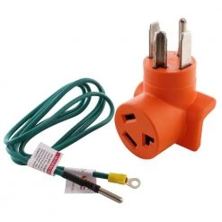 Dryer Outlet Adapter 4-Prong Dryer 14-30P Plug to 30 Amp 3-Prong Dryer 10-30R Adapter with 5 ft. Grounding Wire by AC WORKS